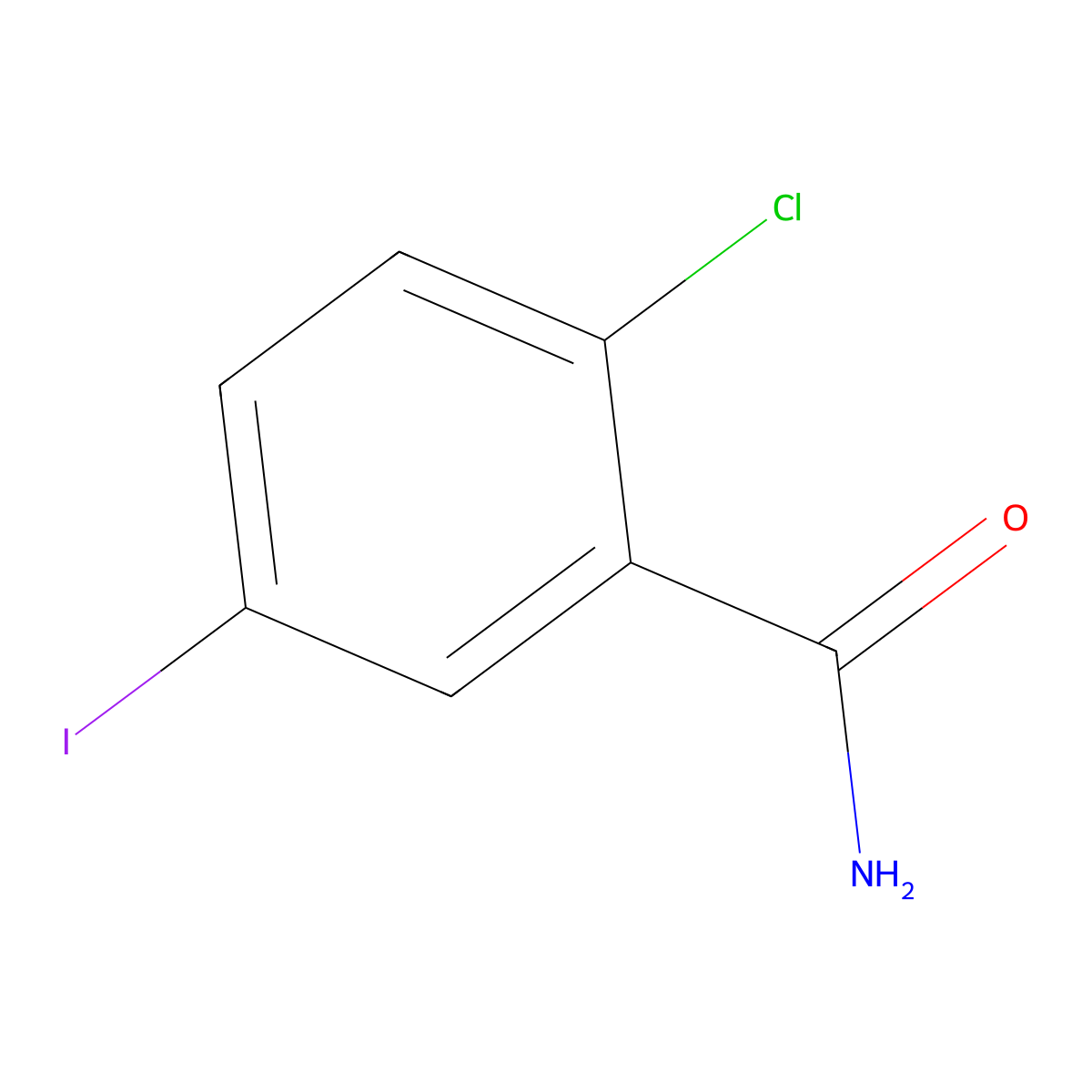 2-Chloro-5-iodobenzamide molecular structure, CAS 289039-27-6