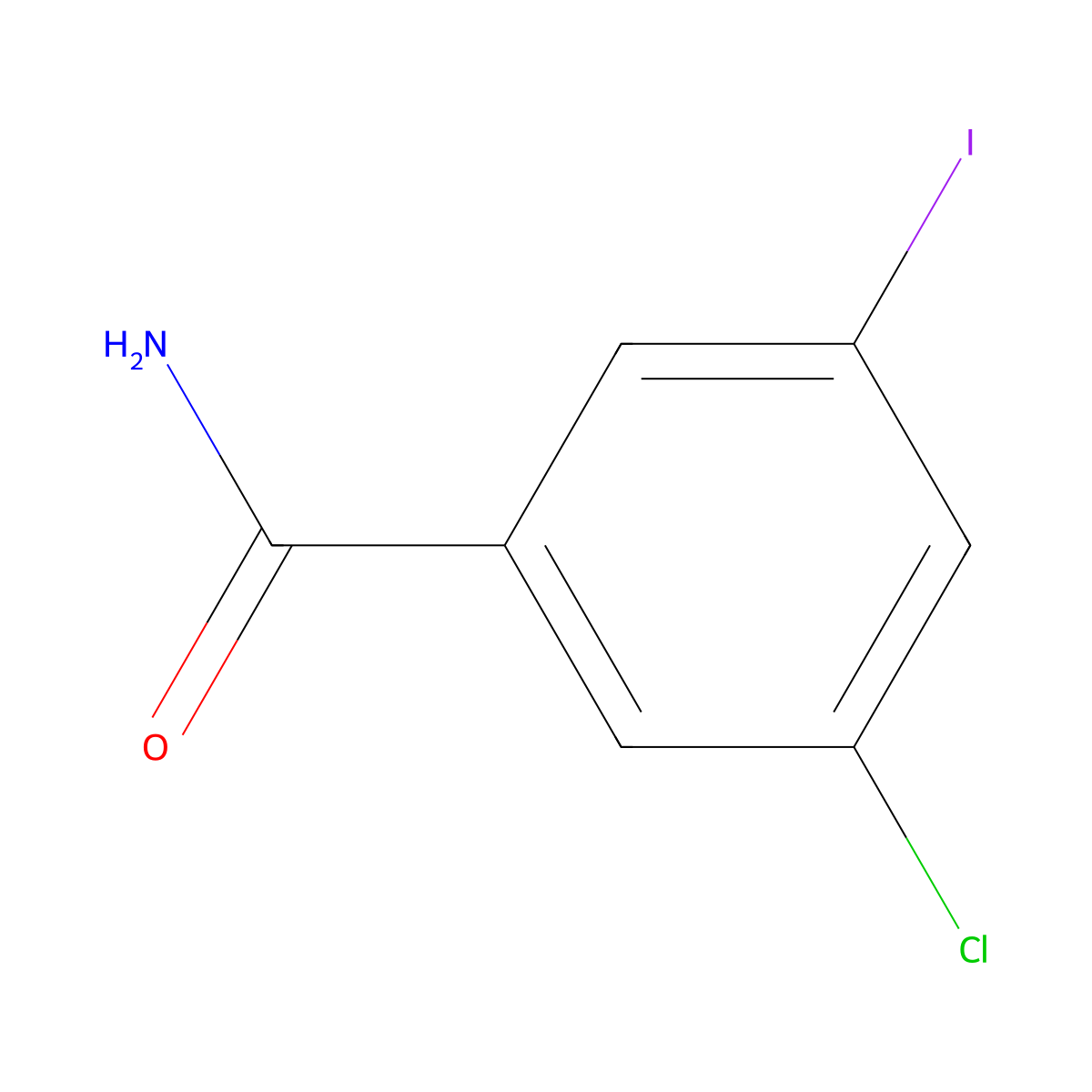 3-Chloro-5-iodobenzamide molecular structure, CAS 289039-28-7