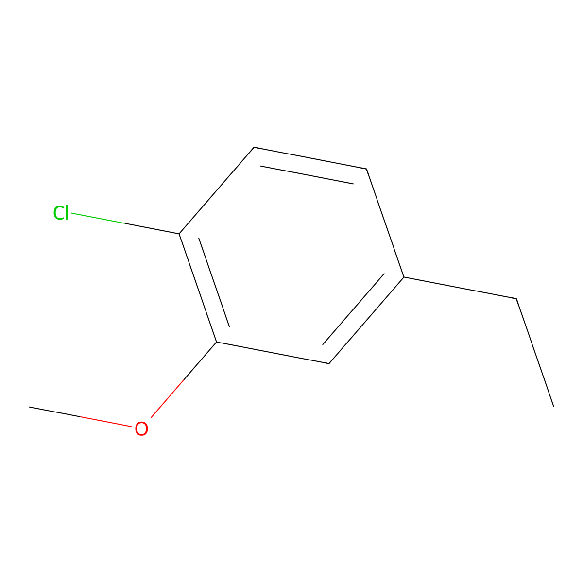 1-Chloro-4-ethyl-2-methoxybenzene molecular structure, CAS 289039-32-3