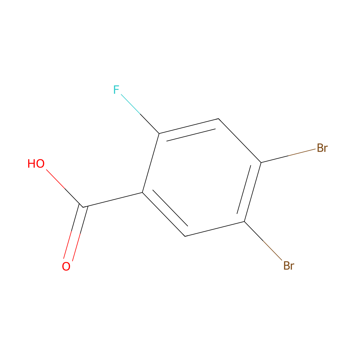 4,5-Dibromo-2-fluorobenzoic acid molecular structure, CAS 289039-48-1