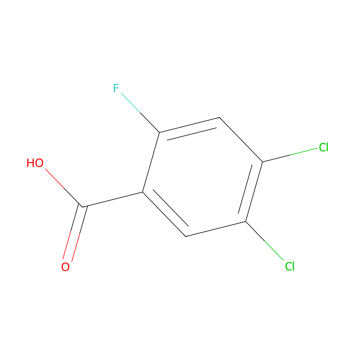 4,5-Dichloro-2-fluorobenzoic acid molecular structure, CAS 289039-49-2