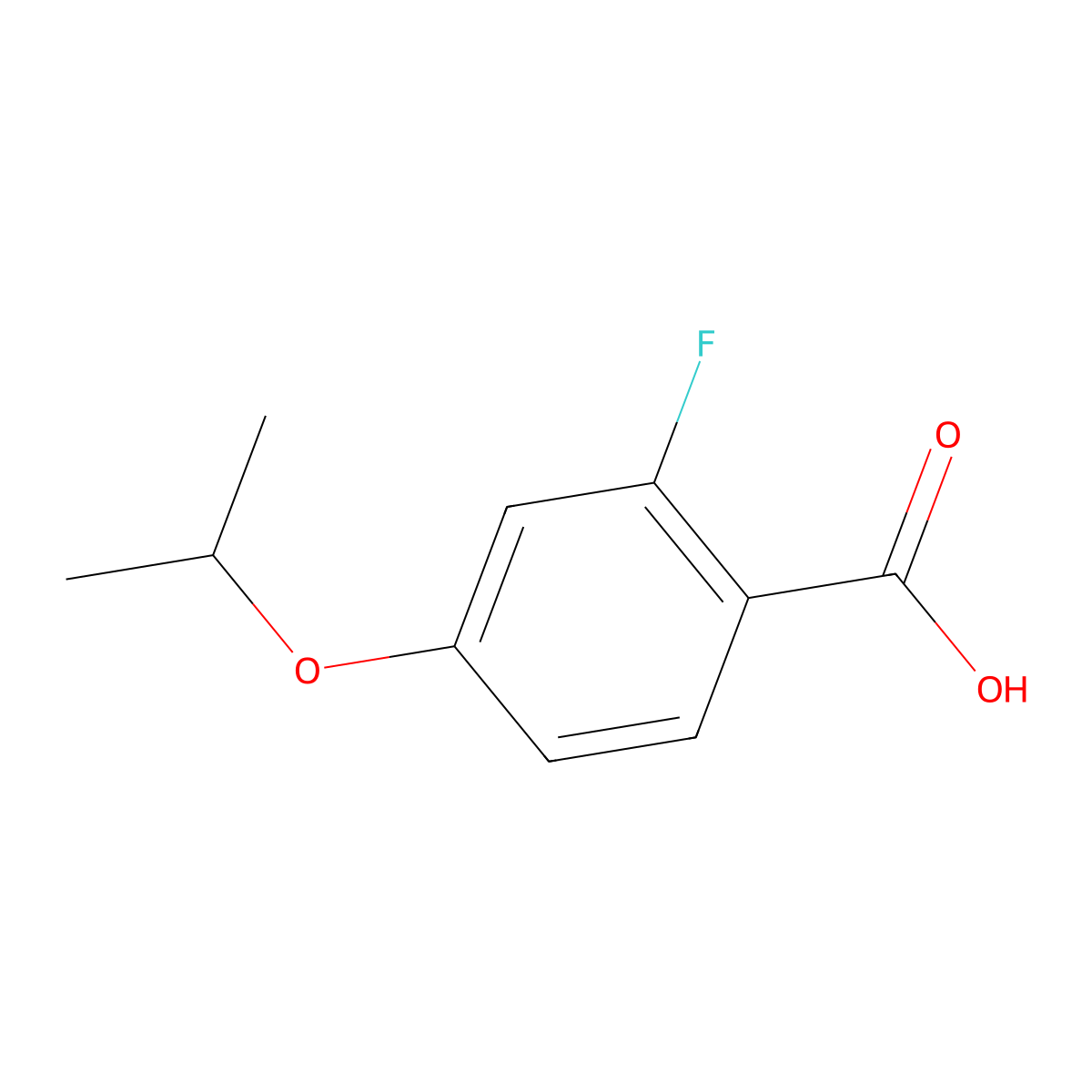 2-Fluoro-4-isopropoxybenzoic acid molecular structure, CAS 289039-81-2