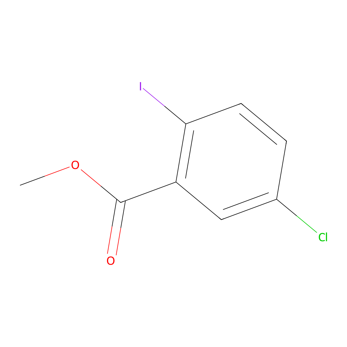 Benzoic acid, 5-chloro-2-iodo-, methyl ester molecular structure, CAS 289039-82-3