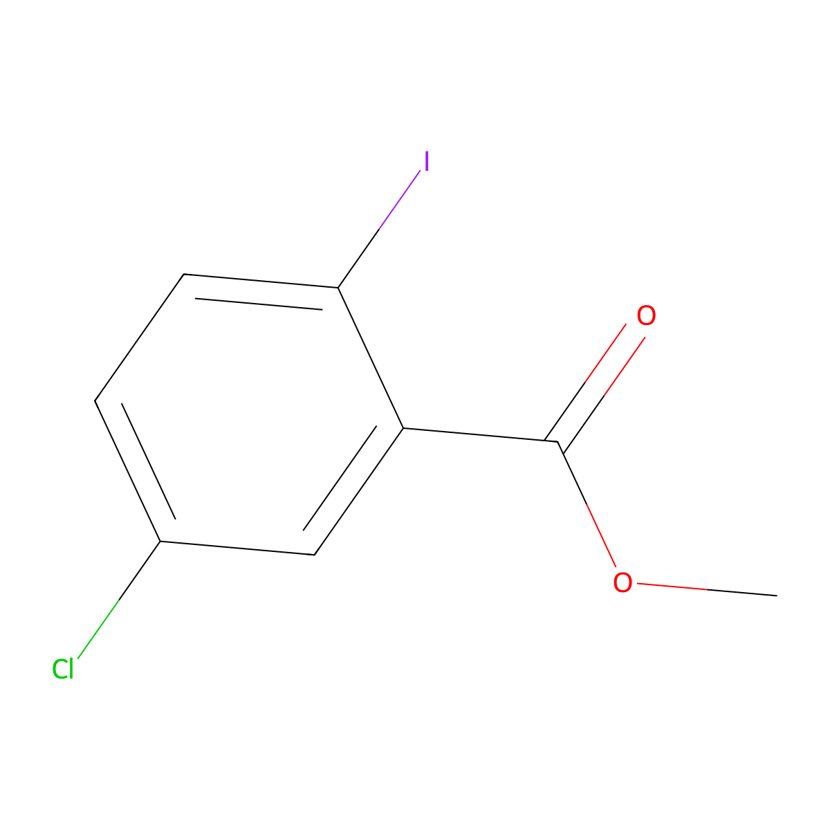 Benzoic acid, 5-chloro-2-iodo-, methyl ester molecular structure, CAS 289039-82-3
