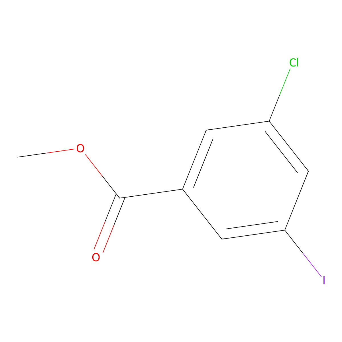 Methyl 3-chloro-5-iodobenzoate molecular structure, CAS 289039-85-6