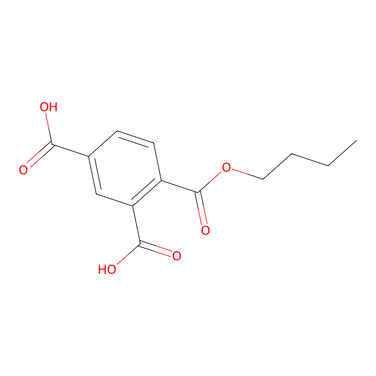 1,2,4-Benzenetricarboxylic acid, monobutyl ester molecular structure, CAS 28904-29-2