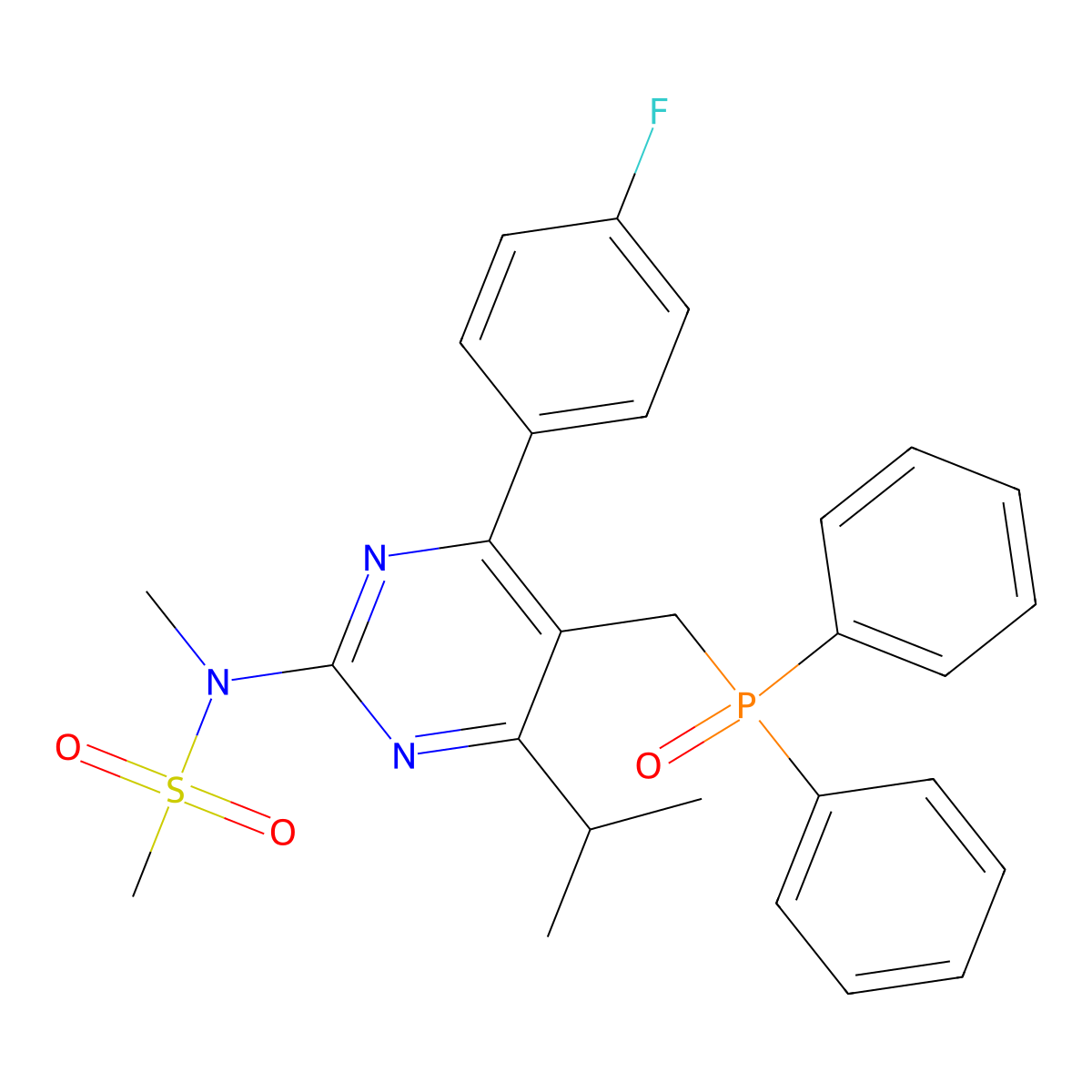 N-(5-((diphenylphosphoryl)methyl)-4-(4-fluorophenyl)-6-isopropylpyrimidin-2-yl)-N-methylmethanesulfonamide molecular structure, CAS 289042-10-0
