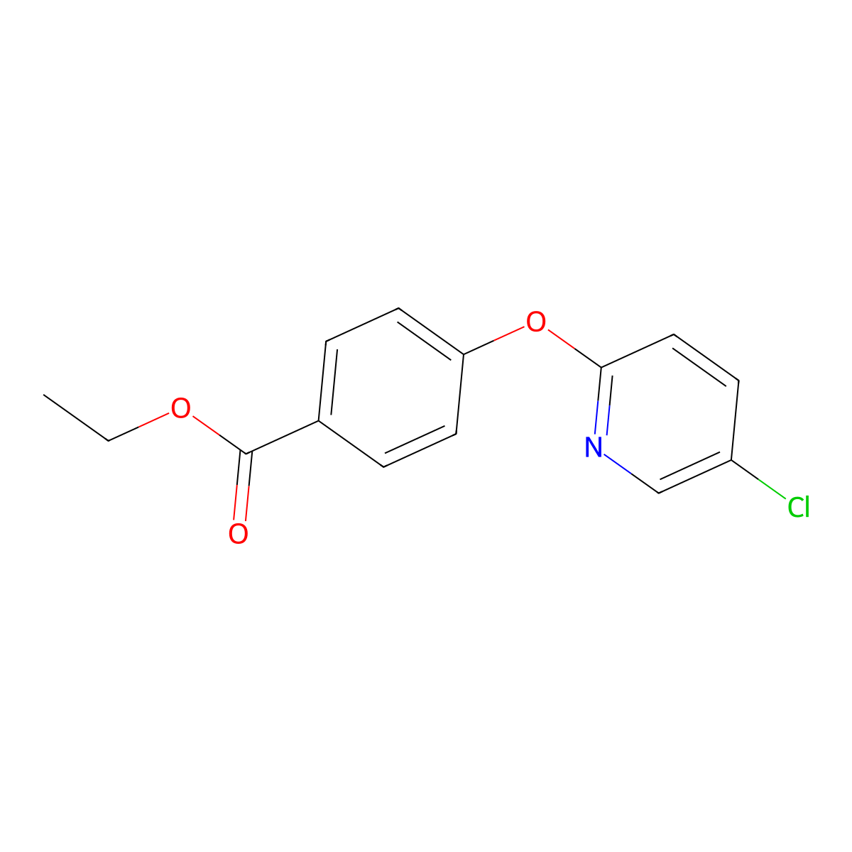 Ethyl 4-[(5-chloro-2-pyridinyl)oxy]benzoate molecular structure, CAS 289044-49-1