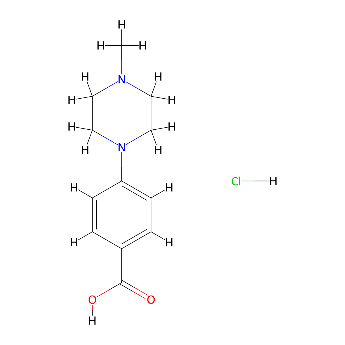 4-(4-Methylpiperazin-1-yl)benzoic acid hydrochloride molecular structure, CAS 289044-60-6