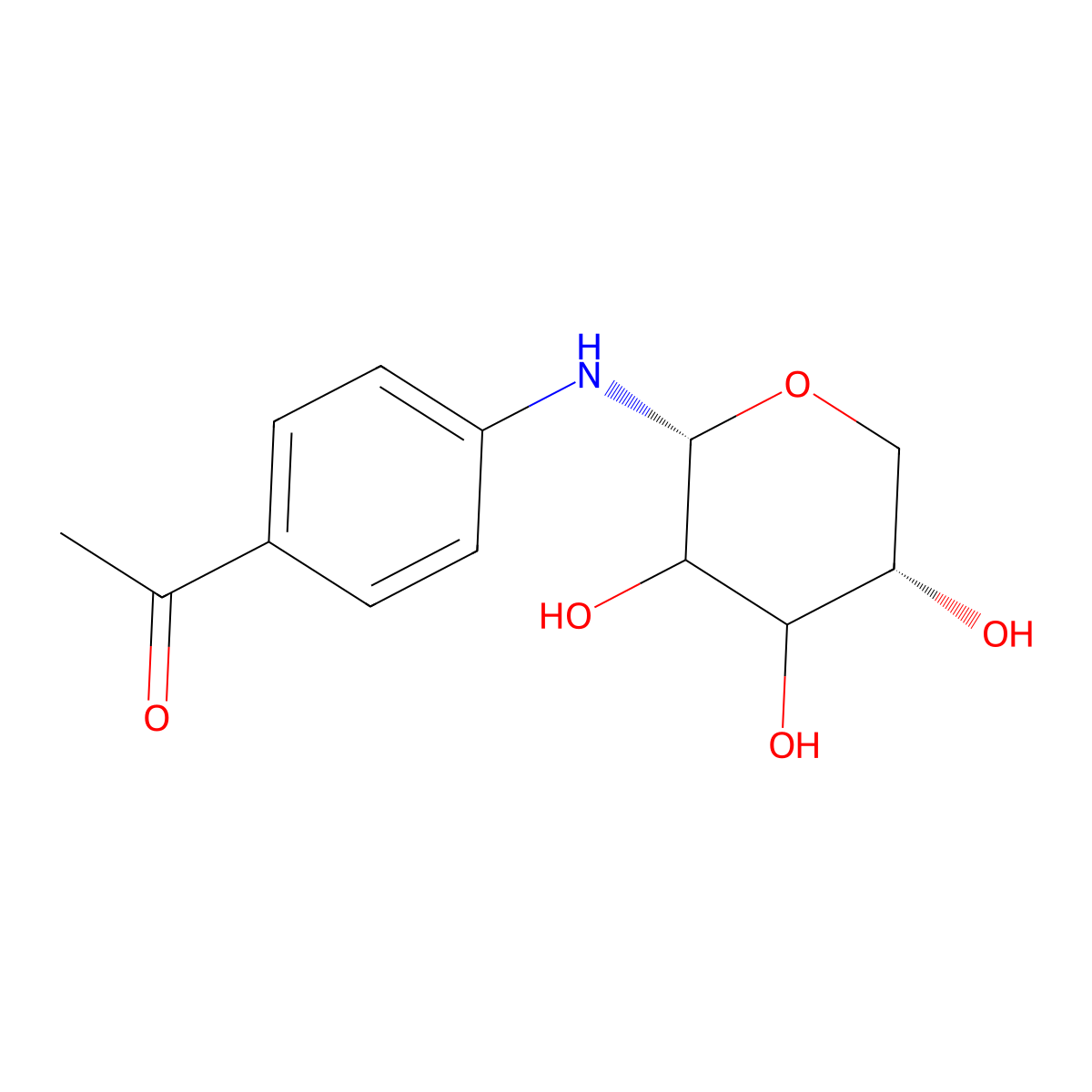 Acetophenone, 4'-(arabinosylamino)- molecular structure, CAS 28905-03-5