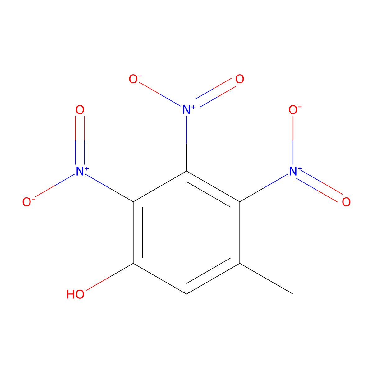 Trinitrocresolate molecular structure, CAS 28905-71-7