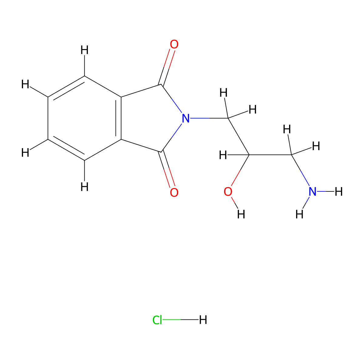 2-(3-amino-2-hydroxypropyl)-2,3-dihydro-1H-isoindole-1,3-dione hydrochloride molecular structure, CAS 289050-73-3