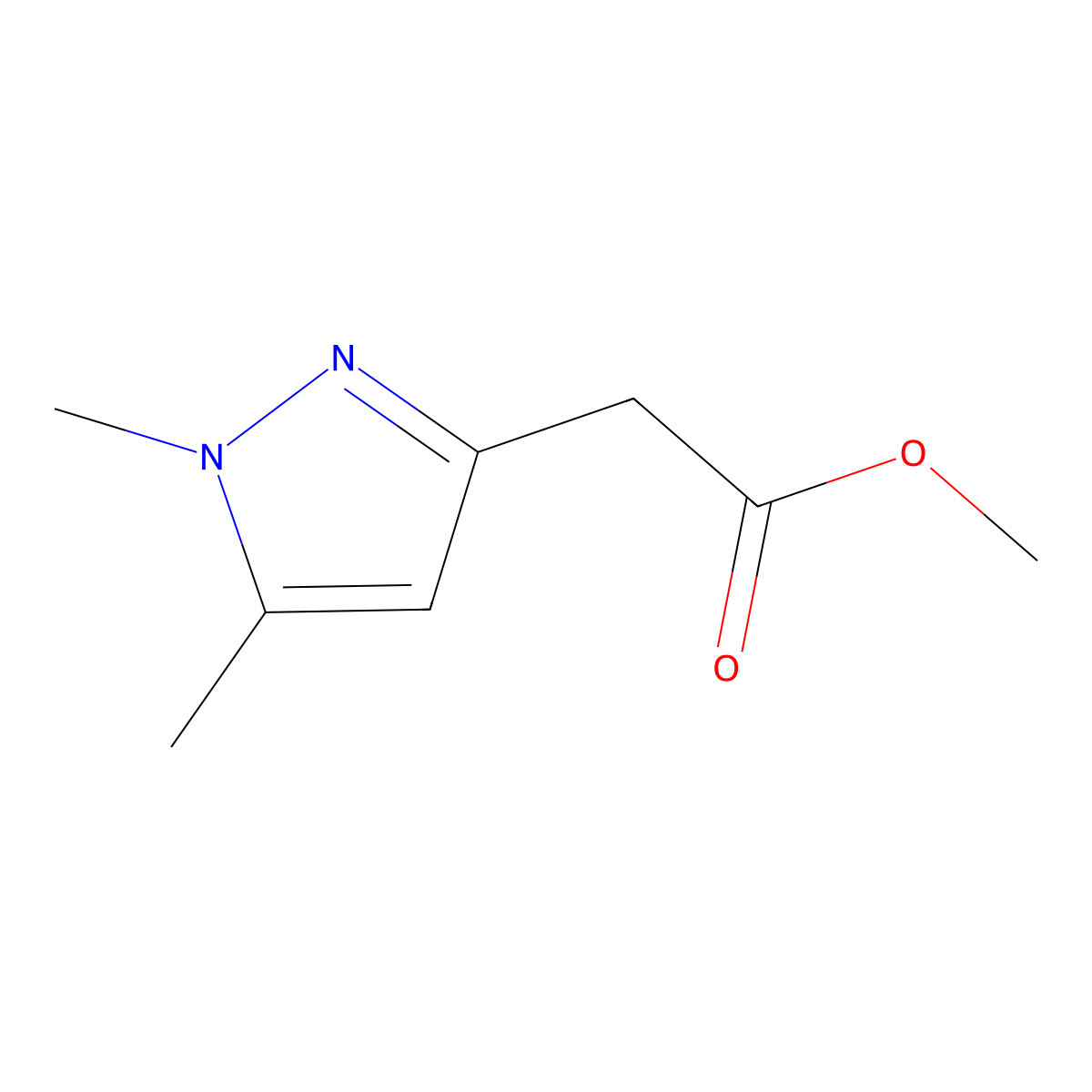 methyl 2-(1,5-dimethyl-1H-pyrazol-3-yl)acetate molecular structure, CAS 289054-50-8