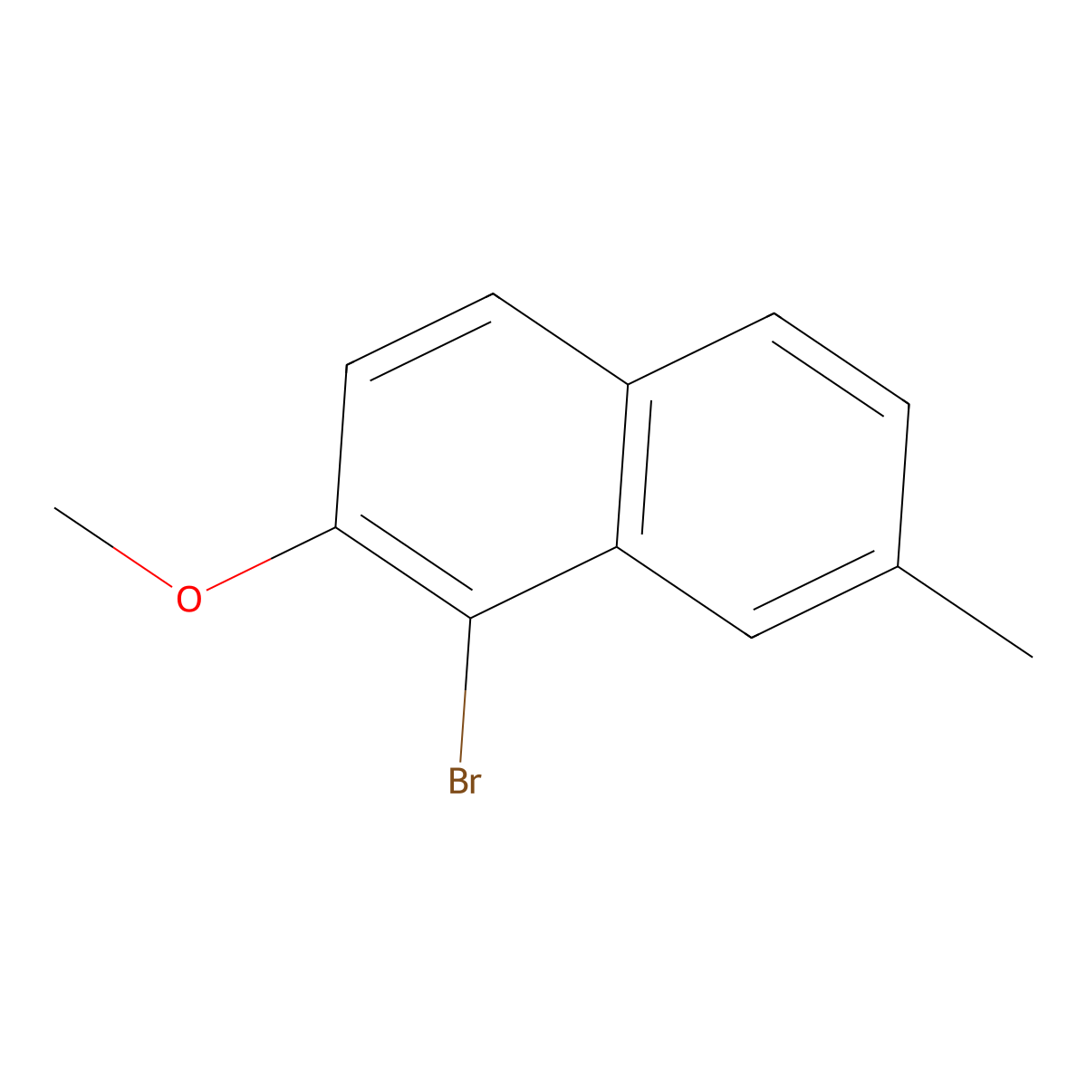 1-Bromo-2-methoxy-7-methylnaphthalene molecular structure, CAS 289059-24-1