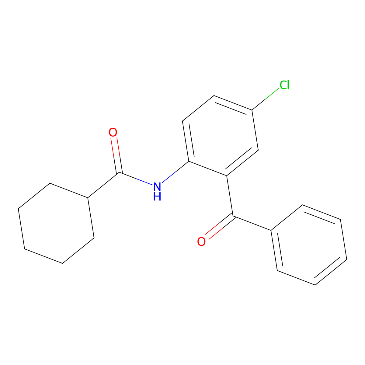 N-(2-benzoyl-4-chlorophenyl)cyclohexanecarboxamide molecular structure, CAS 289059-85-4