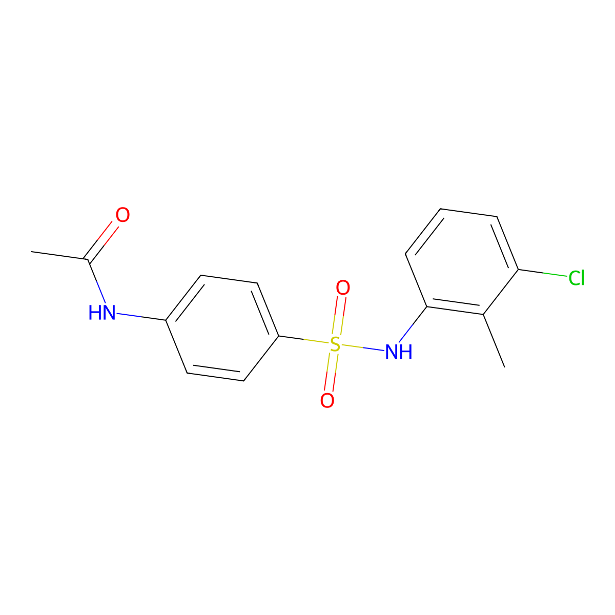 N-[4-[(3-chloro-2-methylphenyl)sulfamoyl]phenyl]acetamide molecular structure, CAS 289061-15-0