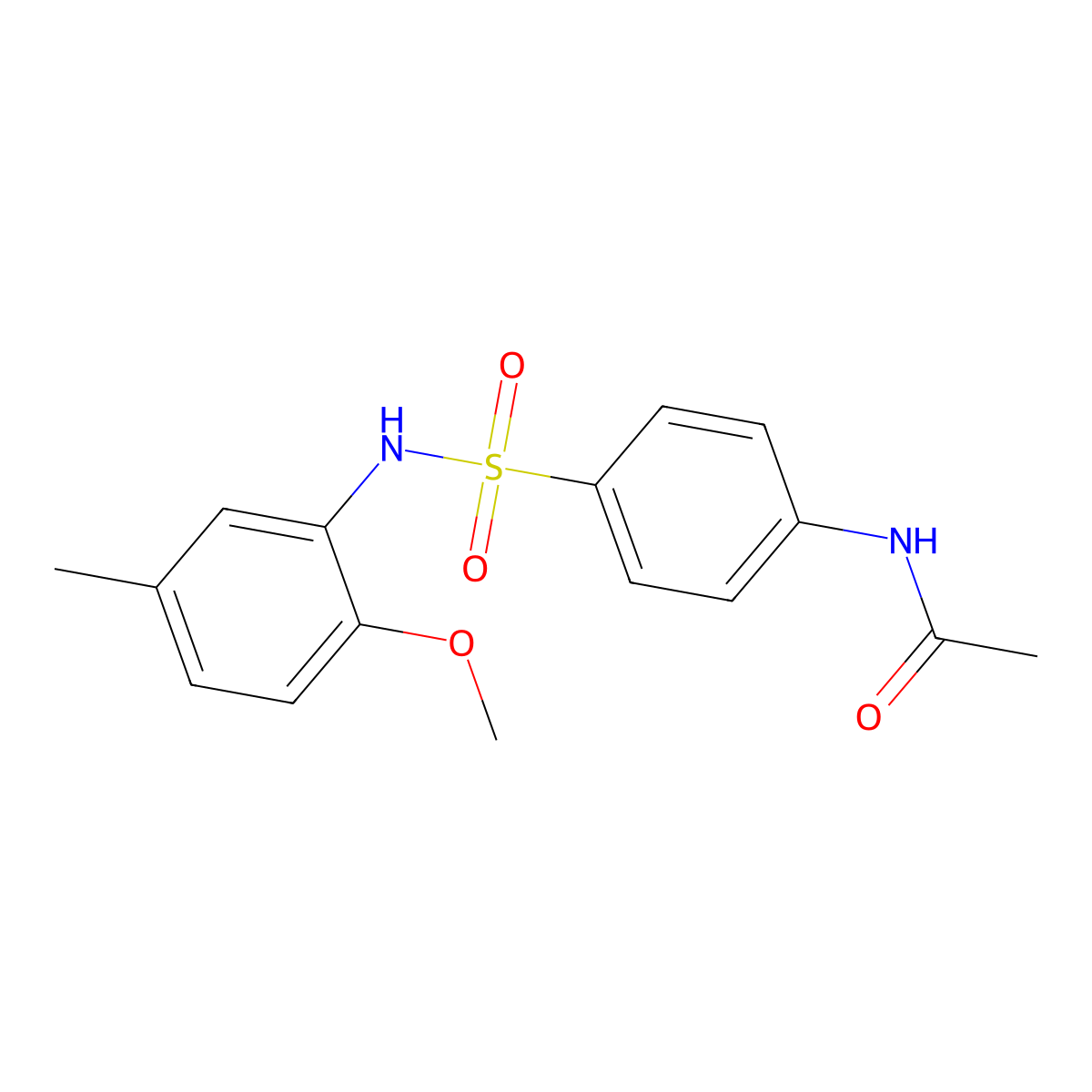 N-{4-[(2-methoxy-5-methylphenyl)sulfamoyl]phenyl}acetamide molecular structure, CAS 289061-17-2