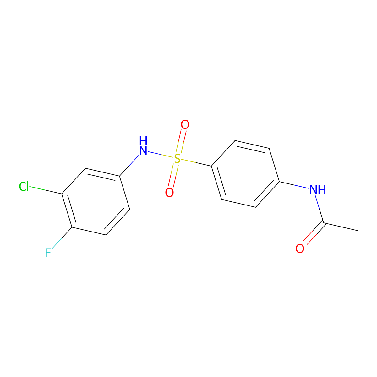 N-{4-[(3-chloro-4-fluorophenyl)sulfamoyl]phenyl}acetamide molecular structure, CAS 289061-23-0