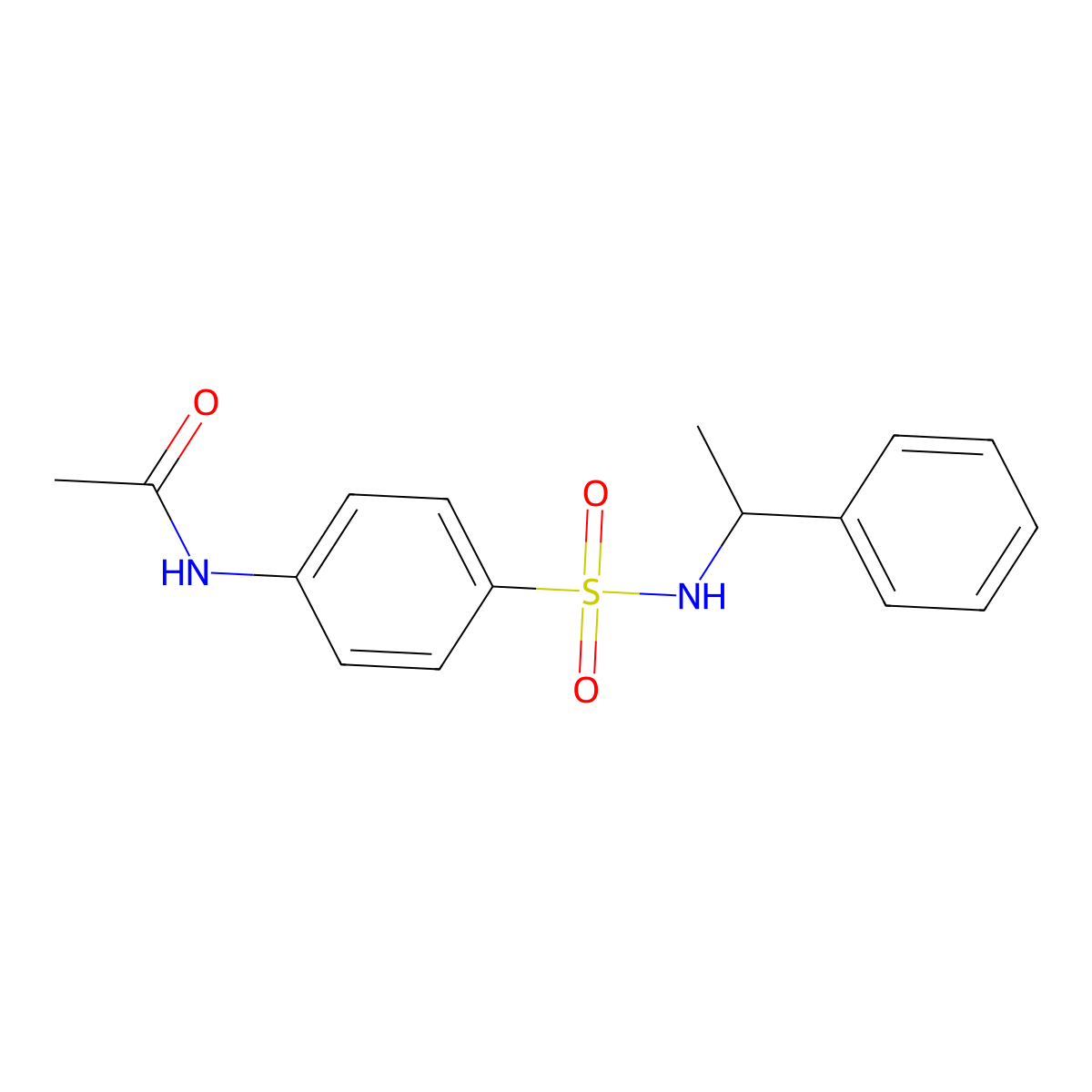 N-[4-(1-phenylethylsulfamoyl)phenyl]acetamide molecular structure, CAS 289061-25-2