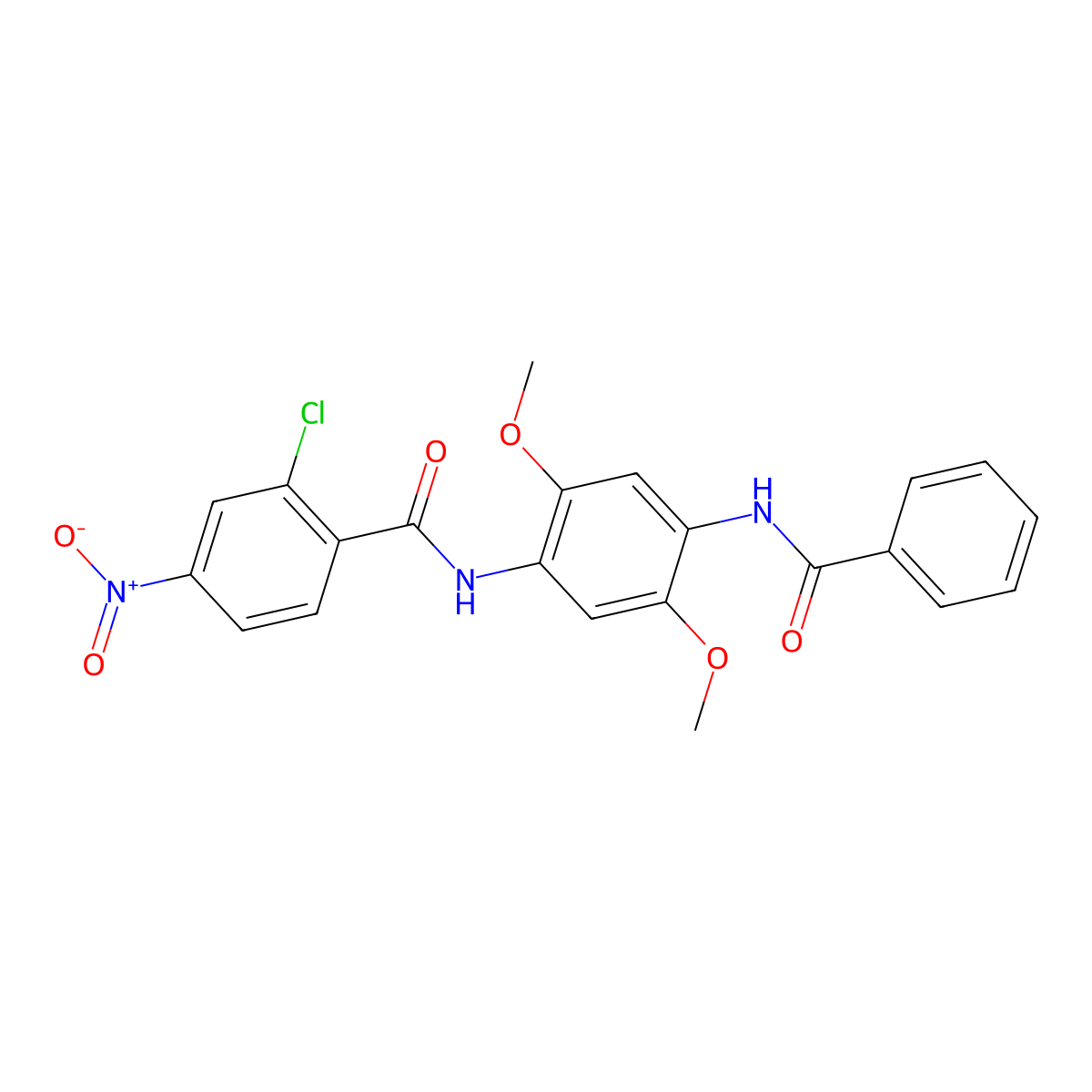 N-(4-benzamido-2,5-dimethoxyphenyl)-2-chloro-4-nitrobenzamide molecular structure, CAS 289062-84-6