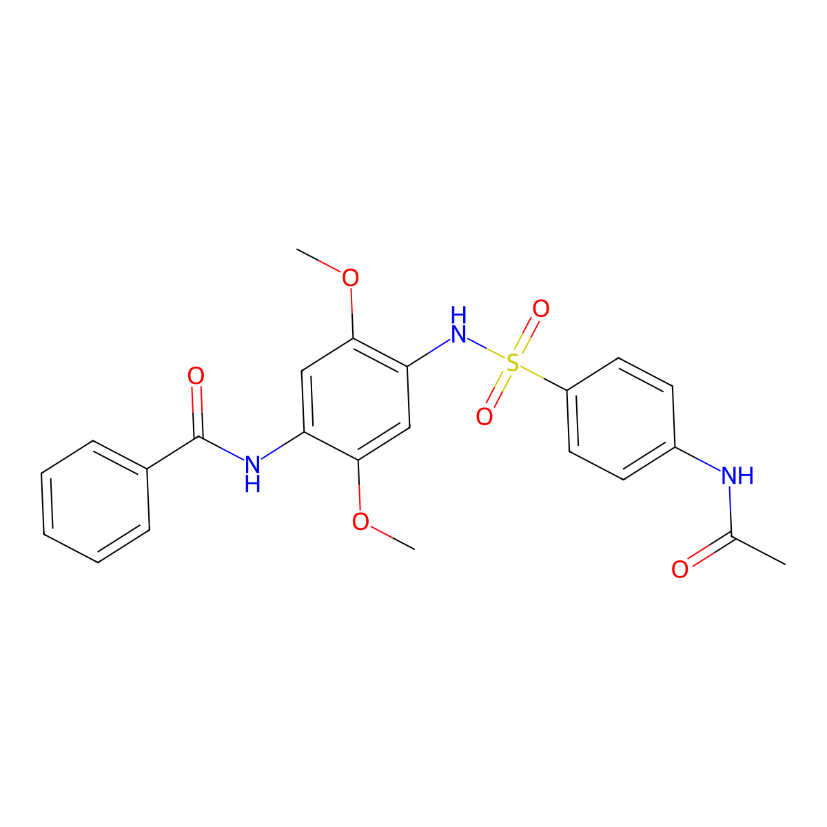 N-[4-[(4-acetamidophenyl)sulfonylamino]-2,5-dimethoxyphenyl]benzamide molecular structure, CAS 289063-90-7