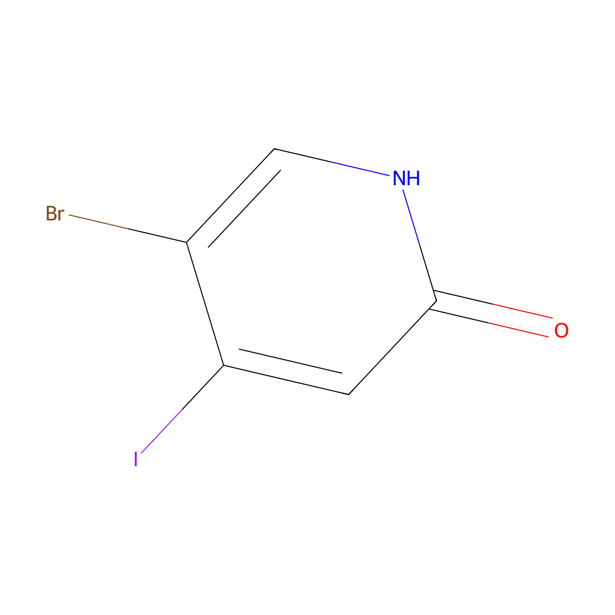 5-Bromo-4-iodo-2(1H)-pyridinone molecular structure, CAS 2890706-79-1