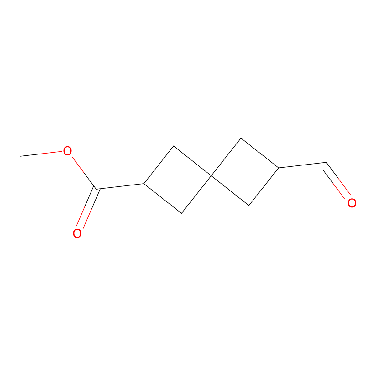 Methyl 6-formylspiro(3.3)heptane-2-carboxylate molecular structure, CAS 2890708-87-7