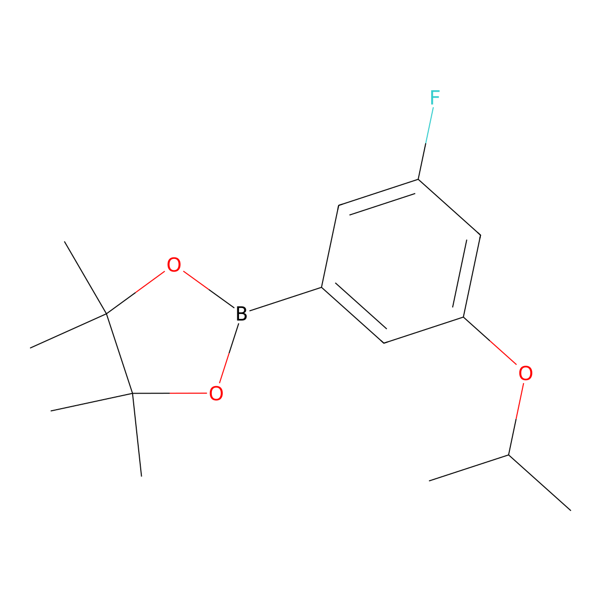 2-(3-Fluoro-5-isopropoxyphenyl)-4,4,5,5-tetramethyl-1,3,2-dioxaborolane molecular structure, CAS 2890709-71-2