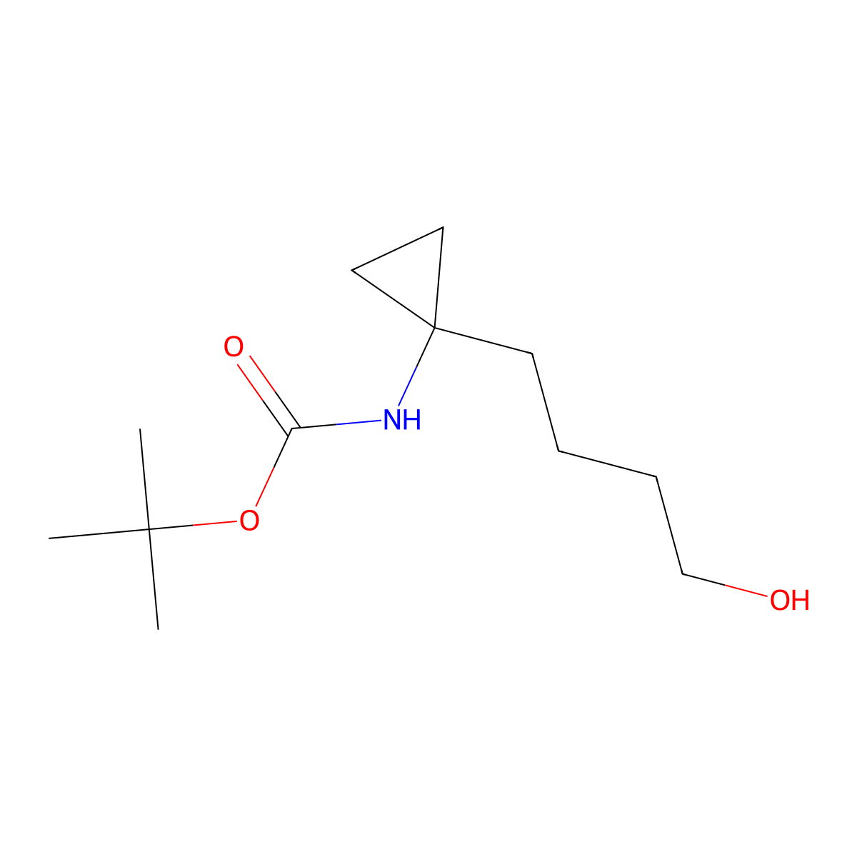 tert-butyl N-[1-(4-hydroxybutyl)cyclopropyl]carbamate molecular structure, CAS 2890726-09-5