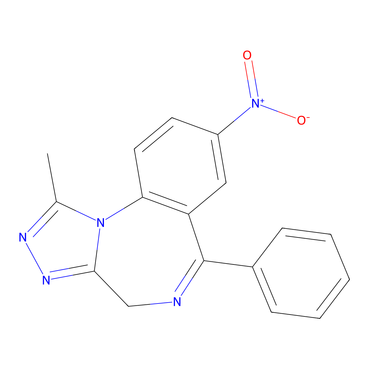 Nitrazolam molecular structure, CAS 28910-99-8