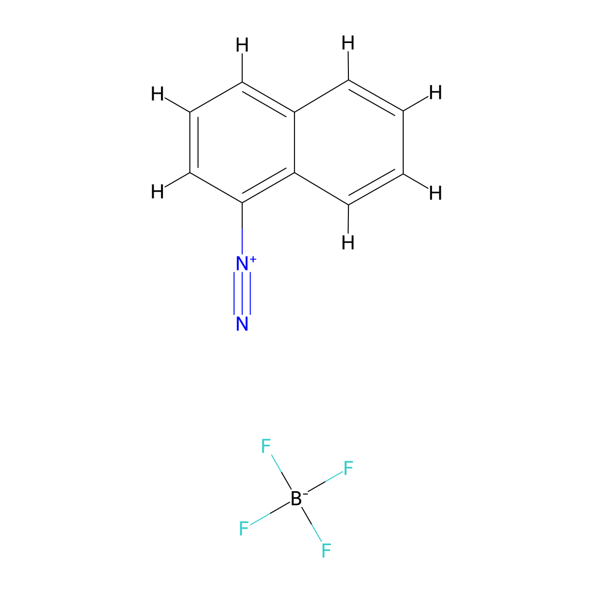 1-Naphthalenediazonium, tetrafluoroborate(1-) (1:1) molecular structure, CAS 28912-93-8