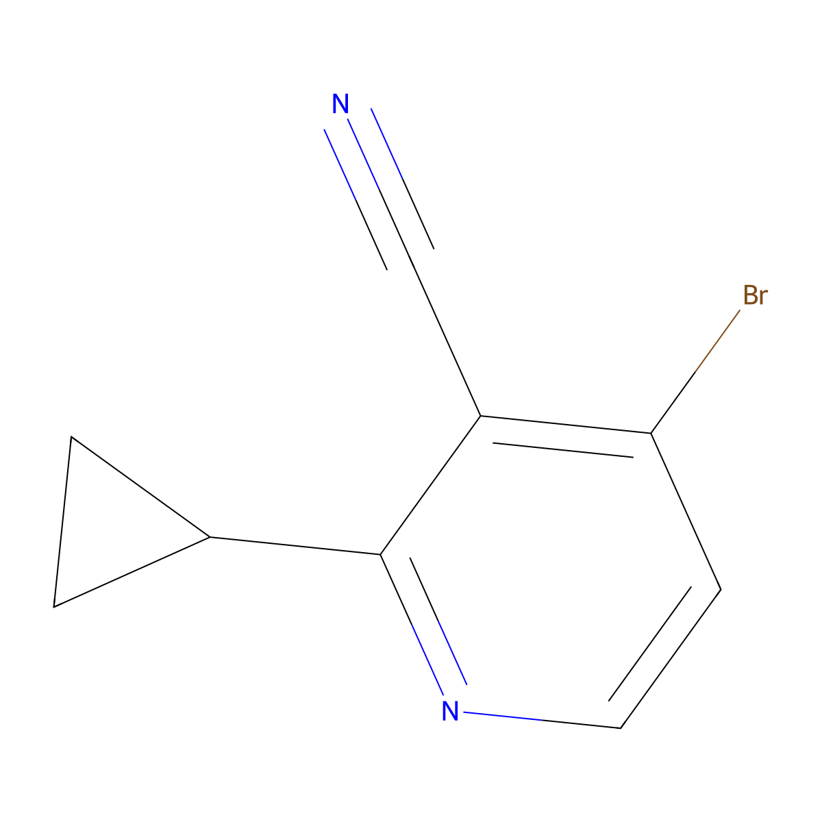 4-Bromo-2-cyclopropylnicotinonitrile molecular structure, CAS 2891510-72-6