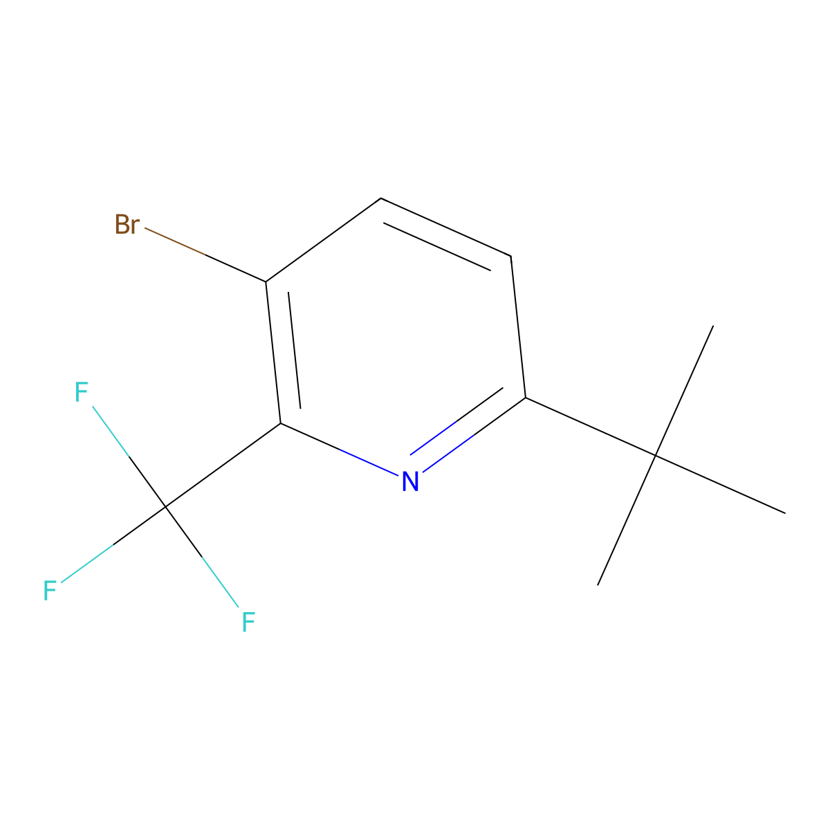 3-Bromo-6-(tert-butyl)-2-(trifluoromethyl)pyridine molecular structure, CAS 2891510-73-7