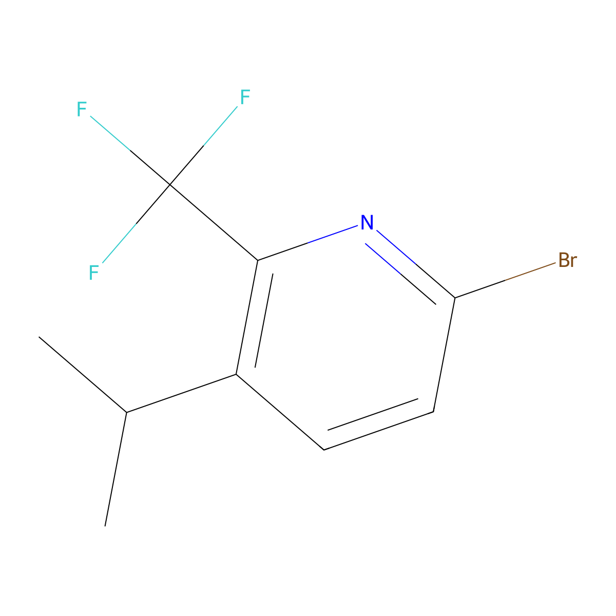 6-Bromo-3-isopropyl-2-(trifluoromethyl)pyridine molecular structure, CAS 2891510-75-9