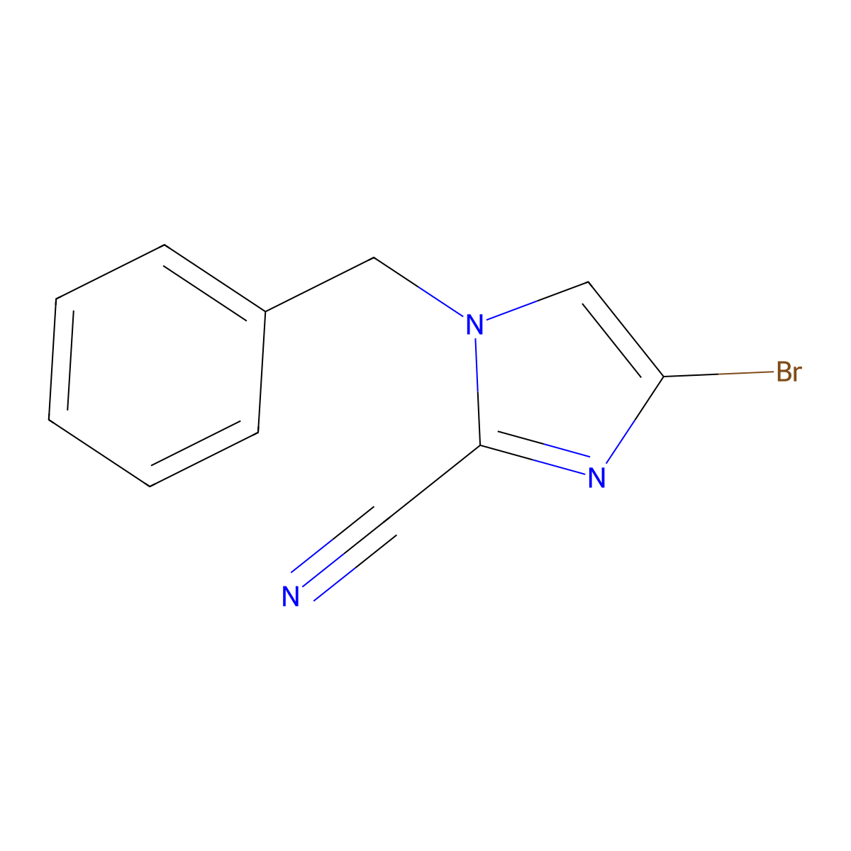 1-benzyl-4-bromo-1H-imidazole-2-carbonitrile molecular structure, CAS 2891511-84-3