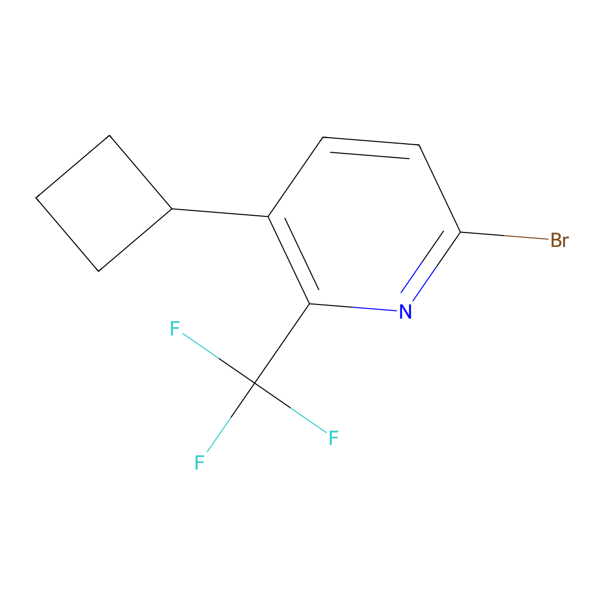 6-Bromo-3-cyclobutyl-2-(trifluoromethyl)pyridine molecular structure, CAS 2891511-89-8