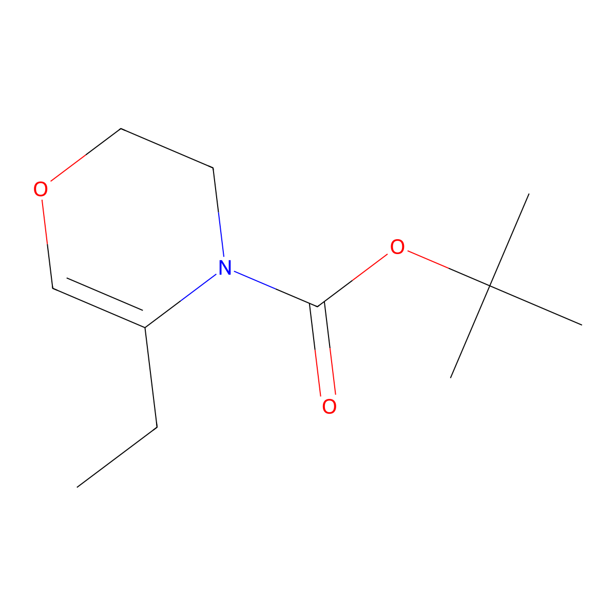 tert-butyl 5-ethyl-2,3-dihydro-4H-1,4-oxazine-4-carboxylate molecular structure, CAS 2891511-96-7
