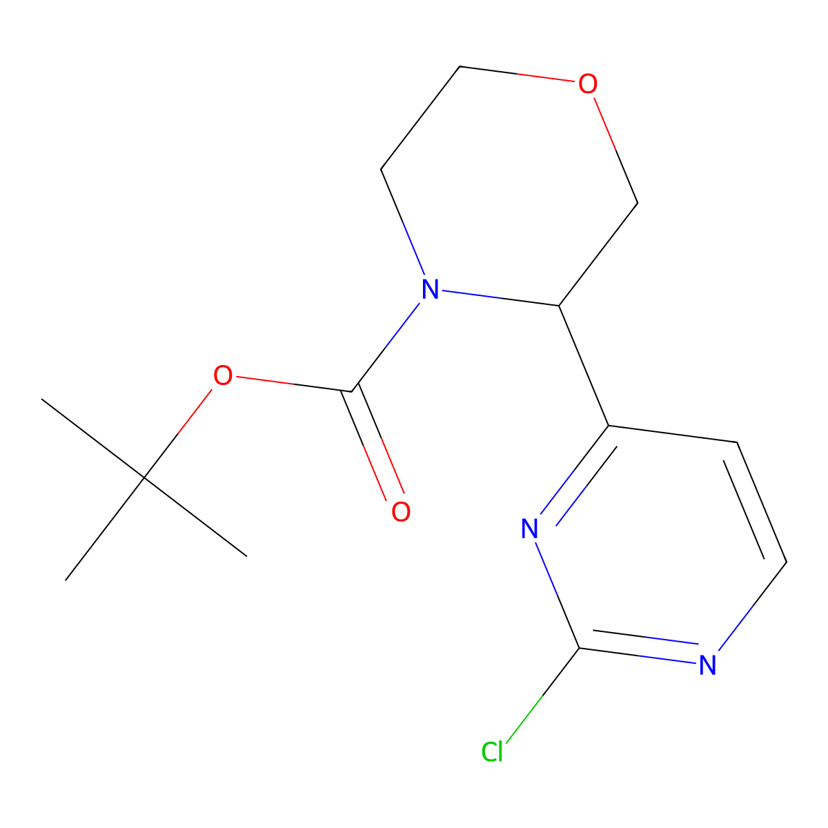 Tert-butyl 3-(2-chloropyrimidin-4-yl)morpholine-4-carboxylate molecular structure, CAS 2891511-98-9