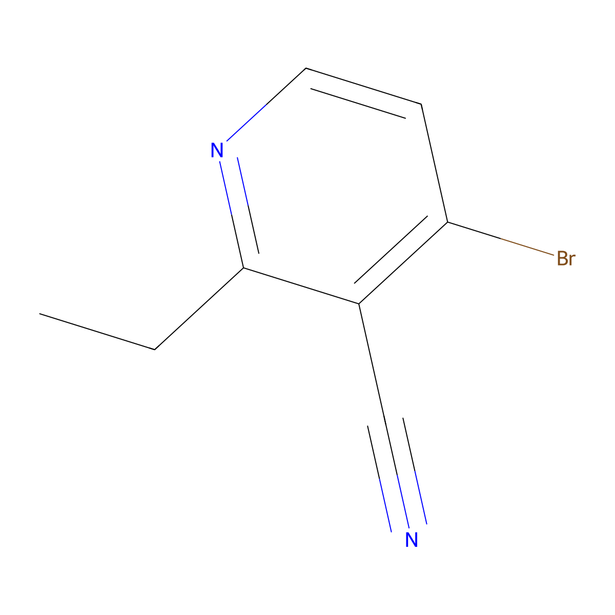 4-Bromo-2-ethylnicotinonitrile molecular structure, CAS 2891512-14-2
