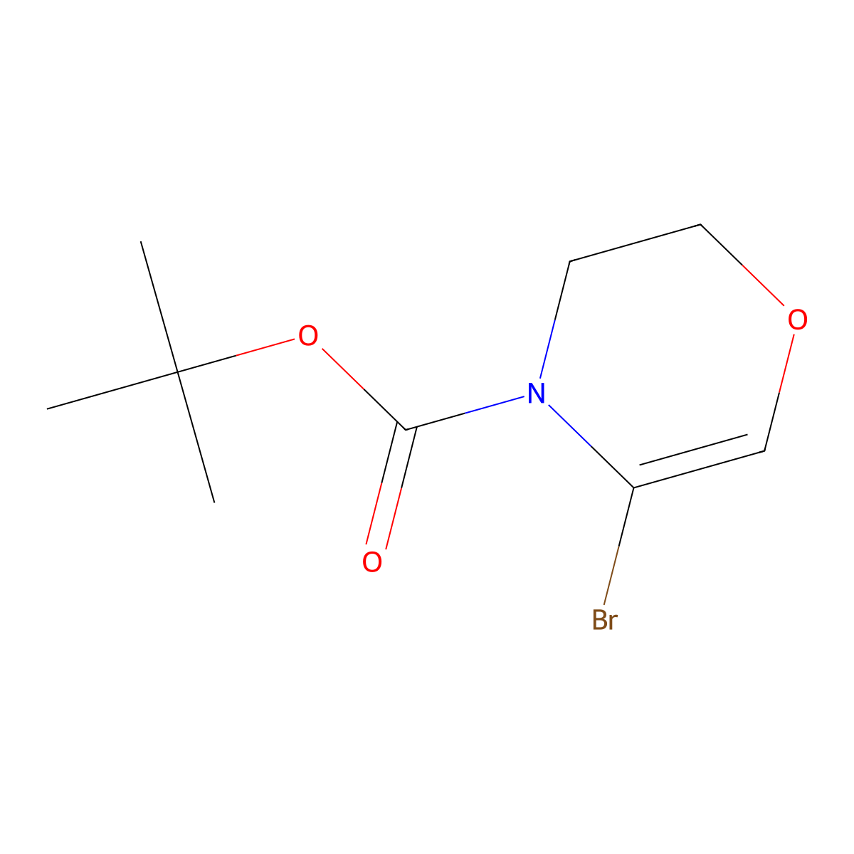 tert-butyl 5-bromo-2,3-dihydro-4H-1,4-oxazine-4-carboxylate molecular structure, CAS 2891512-18-6