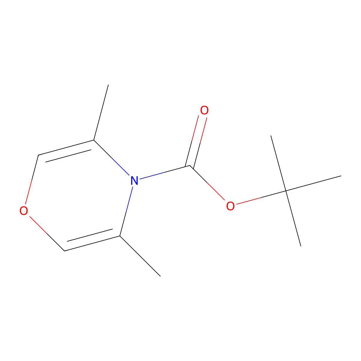 tert-butyl 3,5-dimethyl-4H-1,4-oxazine-4-carboxylate molecular structure, CAS 2891512-20-0