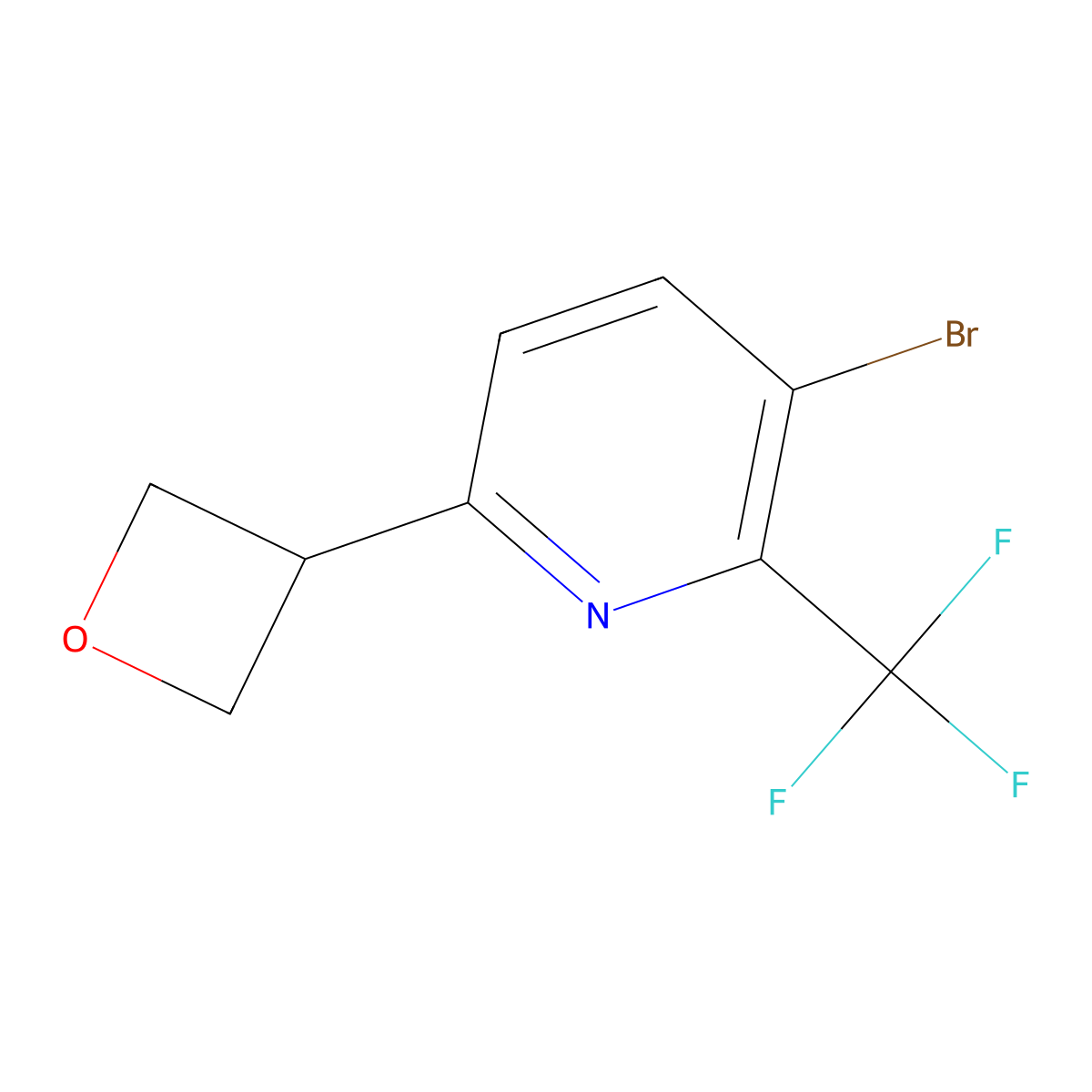 3-Bromo-6-(oxetan-3-yl)-2-(trifluoromethyl)pyridine molecular structure, CAS 2891517-17-0