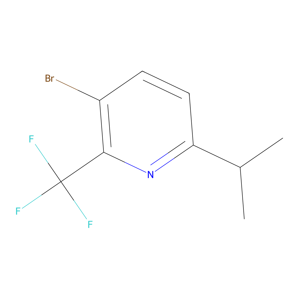 3-Bromo-6-isopropyl-2-(trifluoromethyl)pyridine molecular structure, CAS 2891518-22-0