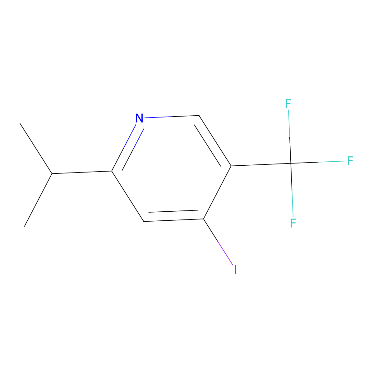 4-Iodo-2-isopropyl-5-(trifluoromethyl)pyridine molecular structure, CAS 2891518-24-2
