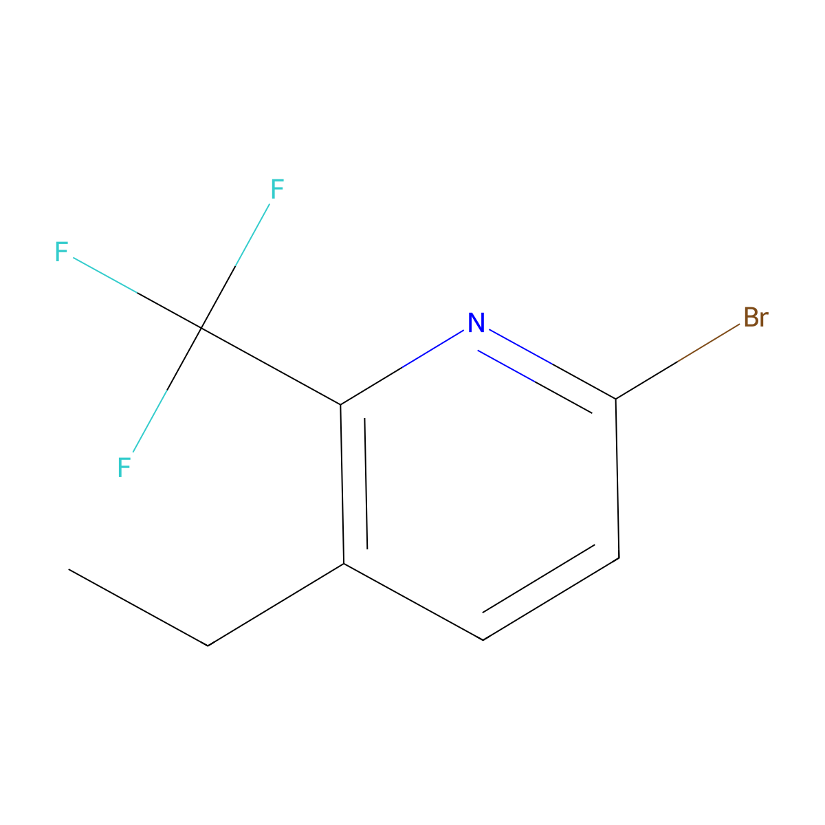 6-Bromo-3-ethyl-2-(trifluoromethyl)pyridine molecular structure, CAS 2891518-90-2
