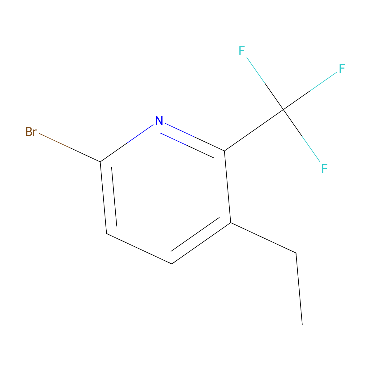 6-Bromo-3-ethyl-2-(trifluoromethyl)pyridine molecular structure, CAS 2891518-90-2