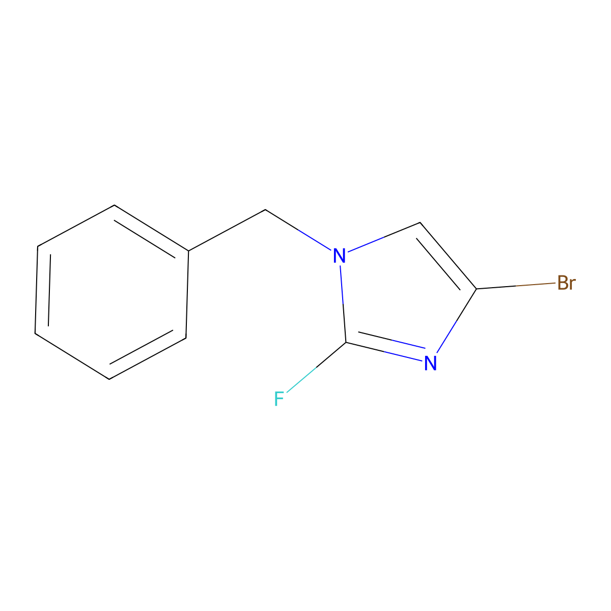 1-benzyl-4-bromo-2-fluoro-1H-imidazole molecular structure, CAS 2891518-94-6