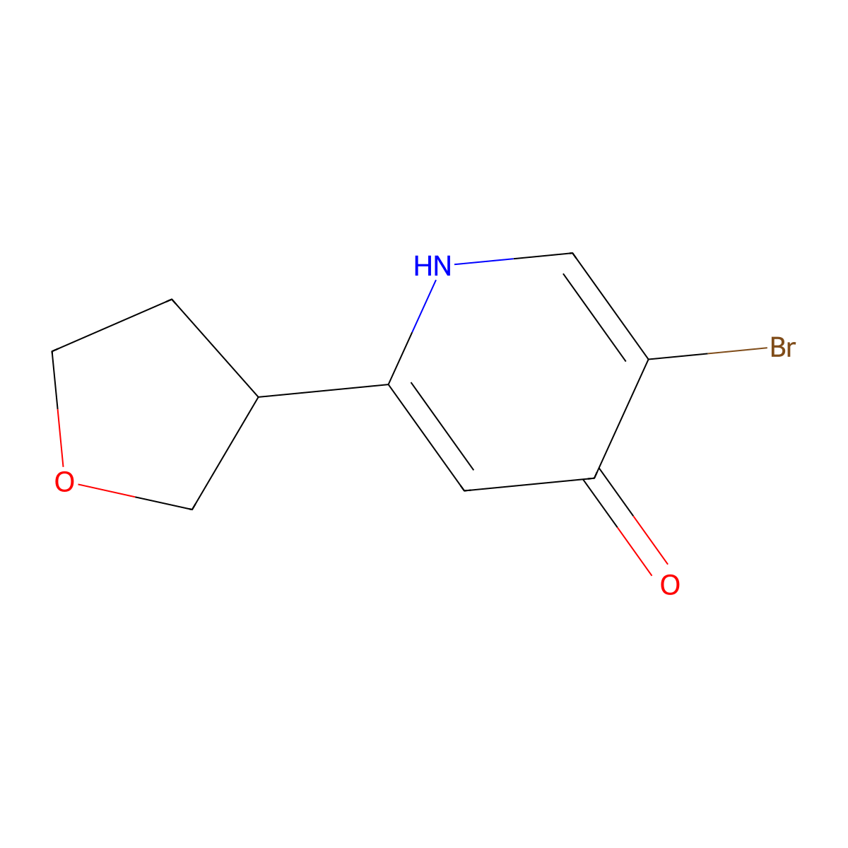5-Bromo-2-(tetrahydrofuran-3-yl)pyridin-4-ol molecular structure, CAS 2891519-94-9