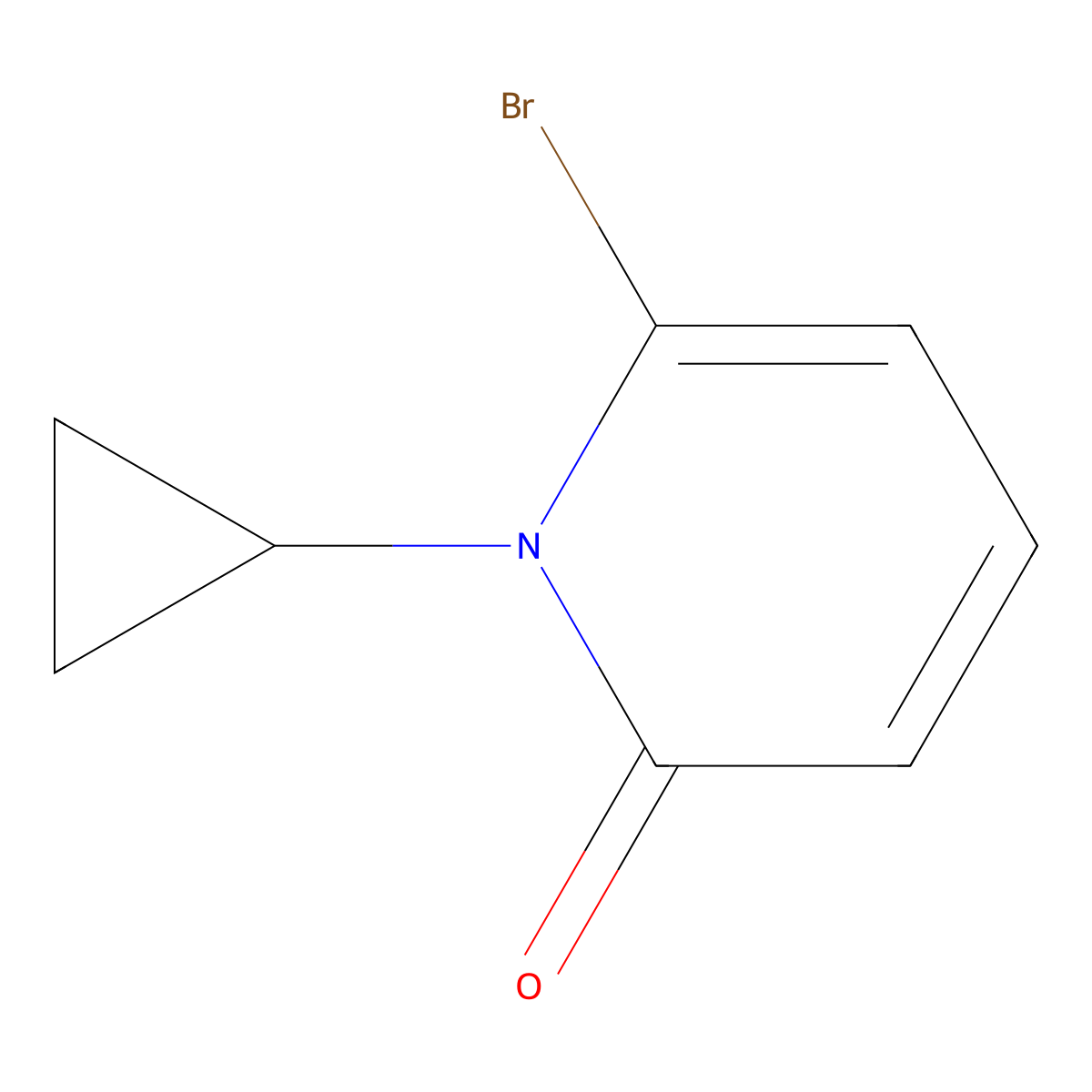 6-bromo-1-cyclopropylpyridin-2(1H)-one molecular structure, CAS 2891520-52-6
