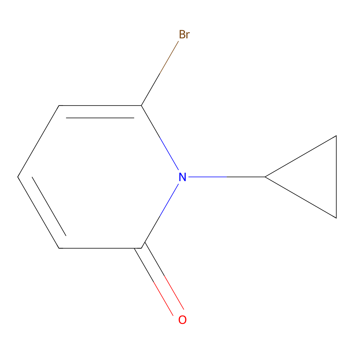6-bromo-1-cyclopropylpyridin-2(1H)-one molecular structure, CAS 2891520-52-6